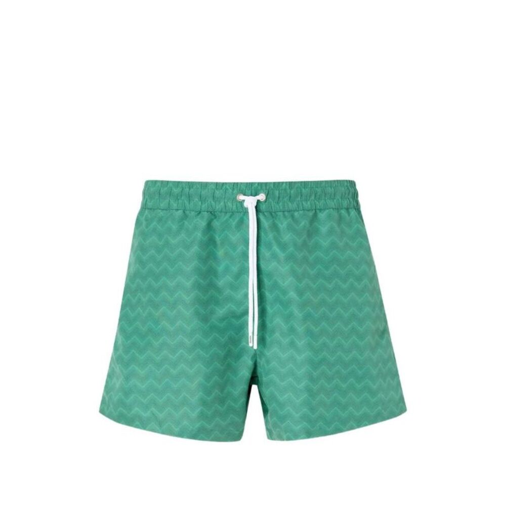 Missoni Men Drawstring Swim Shorts With Zigzag Pattern